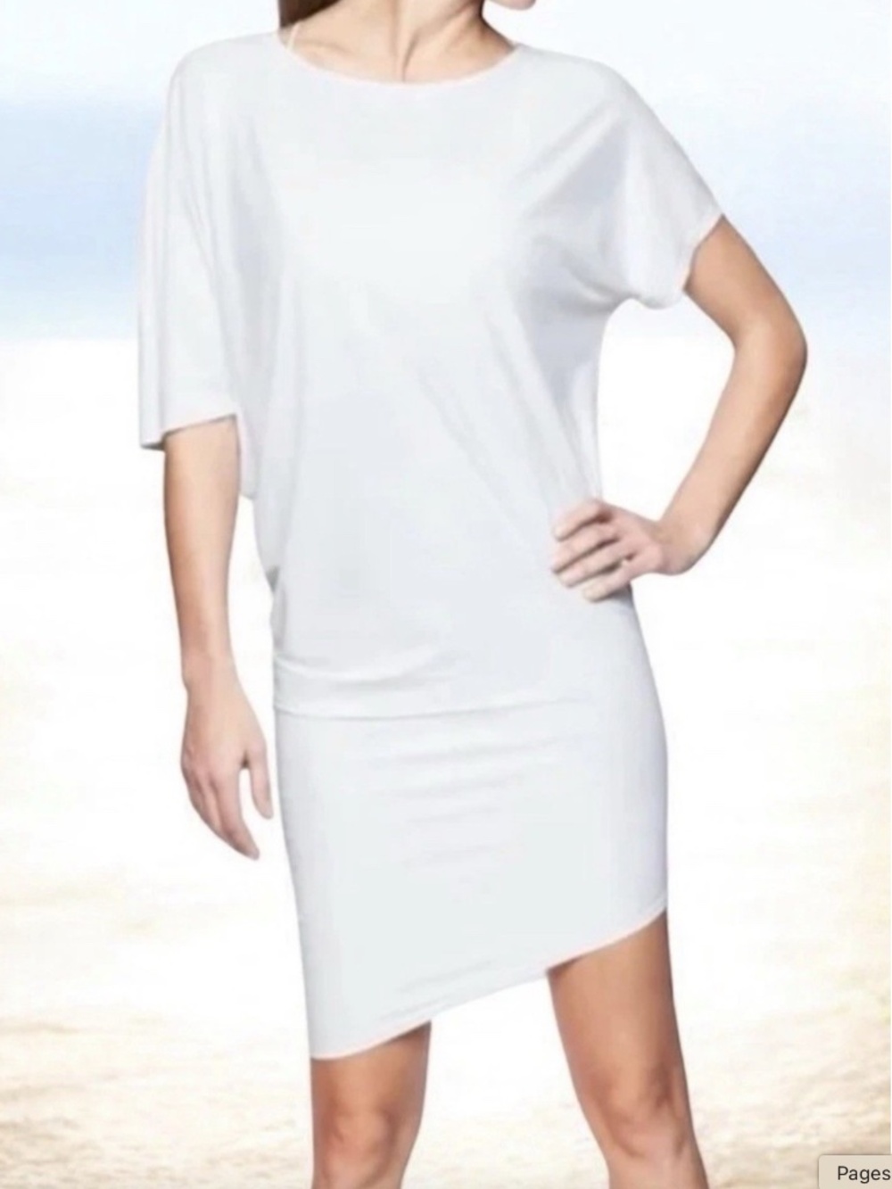 Athleta. Plus Size Sunlover HiLo UPF Dress. White.